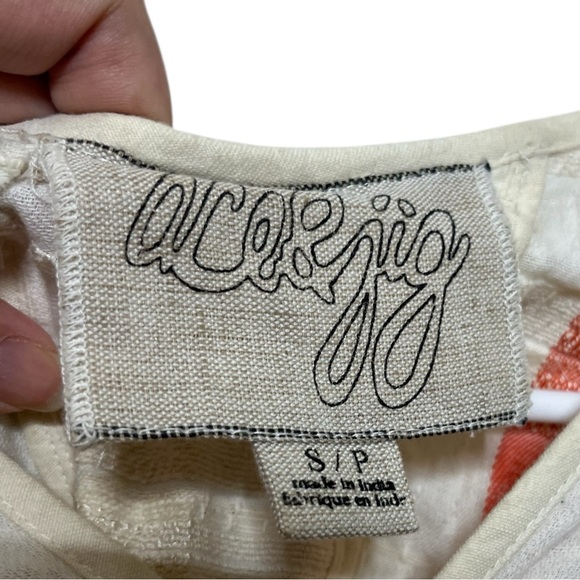 Ace & Jig Belted Tunic Dress Women's Small Cream Stripe Gauze Boho Chic Style - Picture 8 of 8